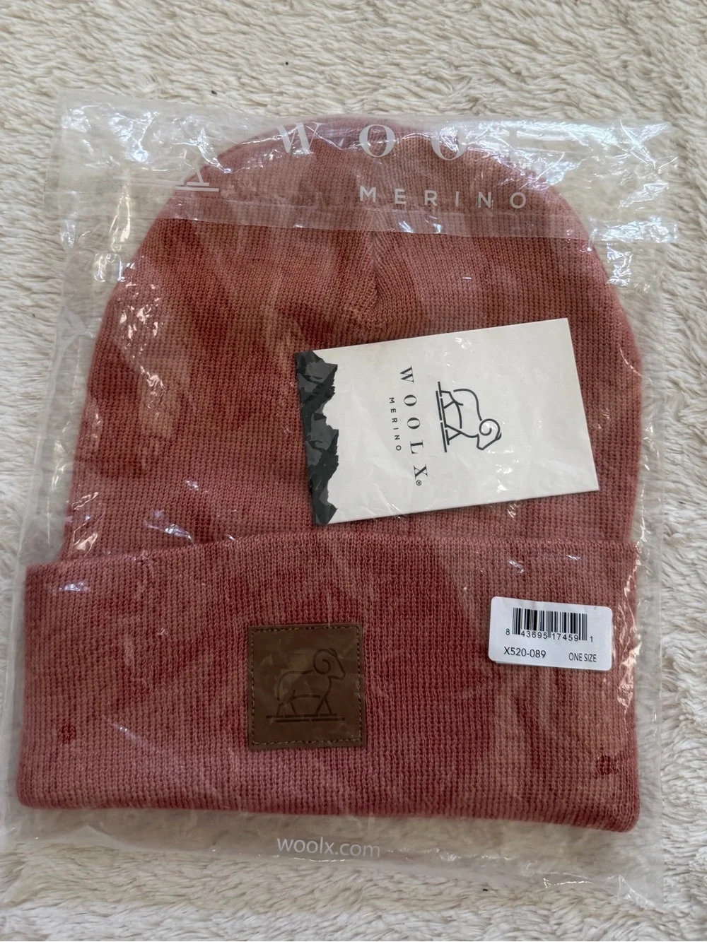 Woolx Baylor Beanie in brick dust NWT